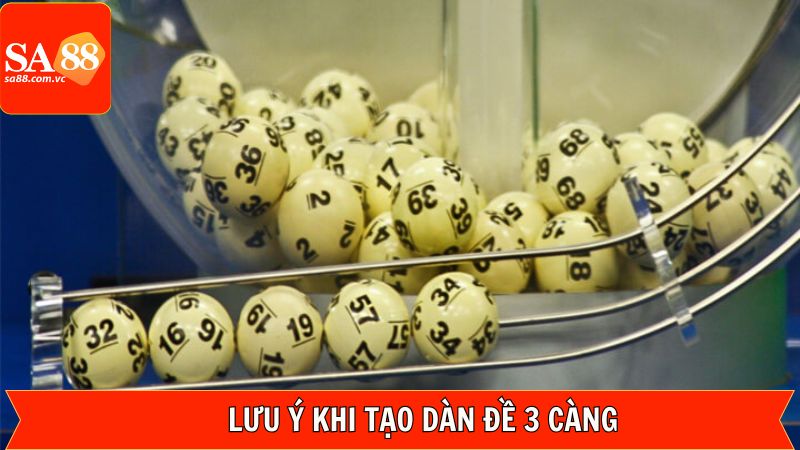 Dàn Đề 3 Càng - Thủ Thuật Bắt Lô Bất Bại Từ SA88 4 Một vài lưu ý chung trong dàn đề 3 càng